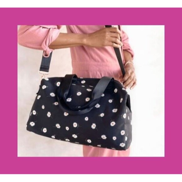 ALICE + OLIVIA by Stacey Bendet, Black Floral Duffel / Weekender Bag - Picture 1 of 14